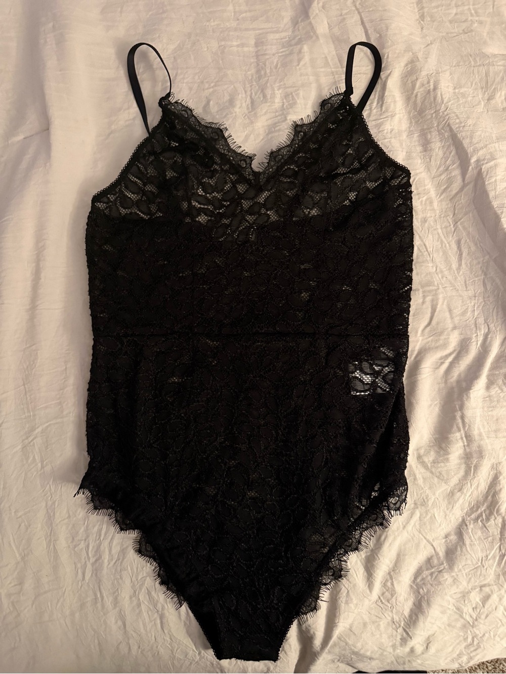 Anine Bing Black Lace Camisole Bodysuit